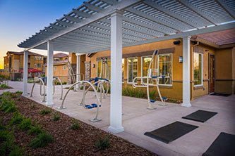 Fitness center for residents at The Landing apartments, Sacramento