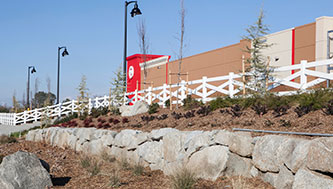 Retaining wall at Rocklin Commons